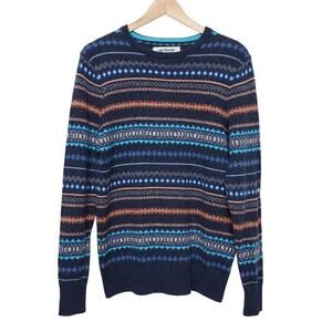 Urban Pipeline Nordic Fair Isle Wool Blend Sweater Womens Size S Navy Multicolor